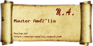 Mauter Amélia névjegykártya